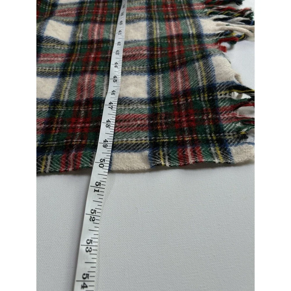 Vintage Coming Home with Lands' End Wool Plaid Tartan Throw Blanket Fringed USA